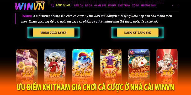 Ưu điểm khi tham gia chơi cá cược ở nhà cái Winvn